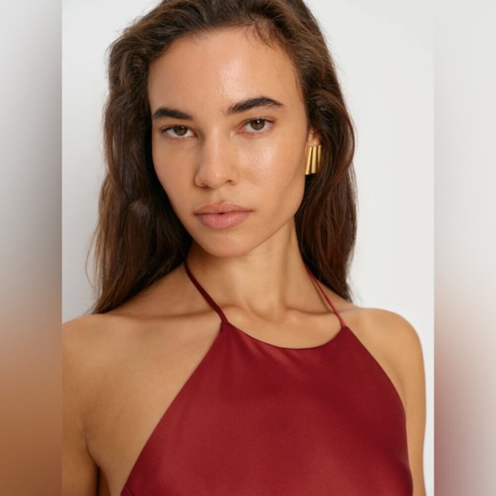 NEW Reformation Jeany Silk Long Dress Backless Formal Sangre Red | Size M - Picture 4 of 13